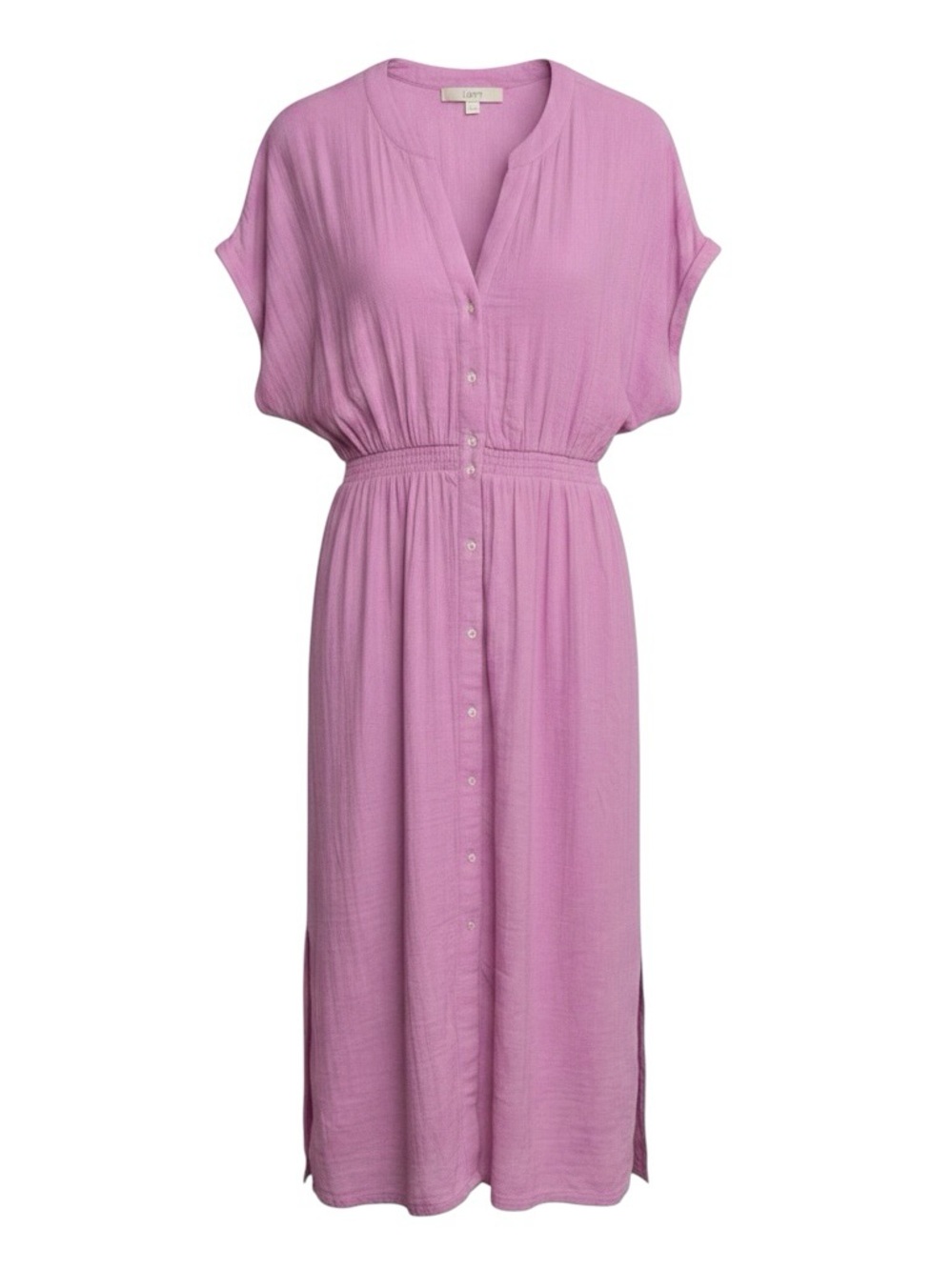 Loft Orchid Pink Gauze Cotton Midi Dress Size Medium